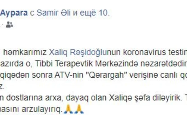 Azərbaycanlı jurnalist koronavirusa yoluxdu - FOTO