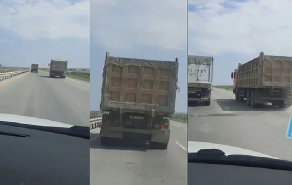 Bakı-Quba yolunda yük maşınları sürücülərinin özbaşınalığı - VİDEO