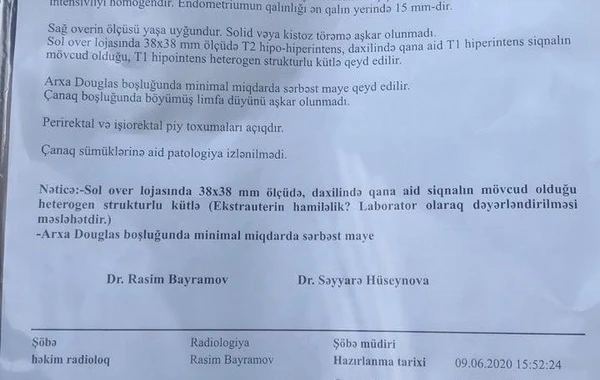 Bakıda özəl klinikada bakirə qızı necə "hamilə" çıxartdılar? - Nişanlısı şok keçirdi