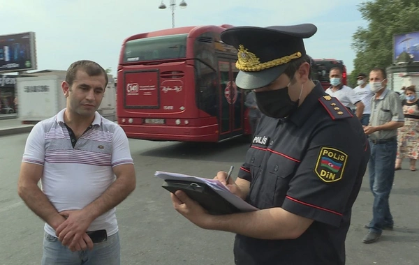 İctimai nəqliyyatda maska taxmayan şəxslər cərimə edildi - FOTO
