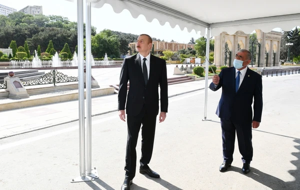 Ильхам Алиев на открытии наземного перехода в Баку - ФОТО
