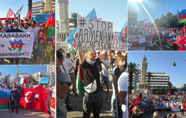 İzmirdə Azərbaycana dəstək aksiyası keçirilib