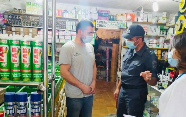 Marketdə maska taxmayanlar cərimələnib - FOTO