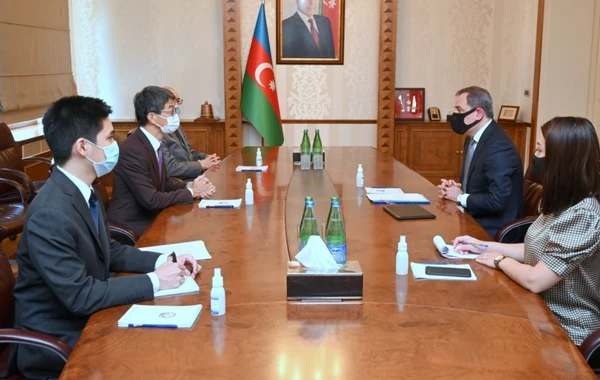 Ceyhun Bayramov Yaponiyanın ölkəmizə yeni təyin olunmuş səfiri ilə görüşüb - FOTO
