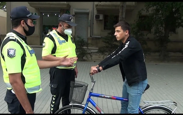 20 velosipedçi cərimələnib - VİDEO