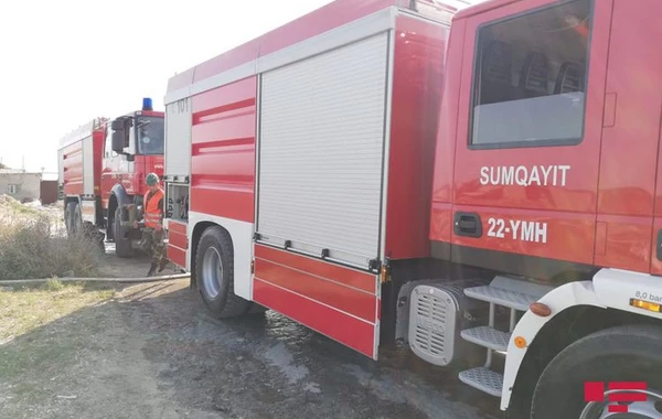 Sumqayıtda güclü yanğın - FOTO