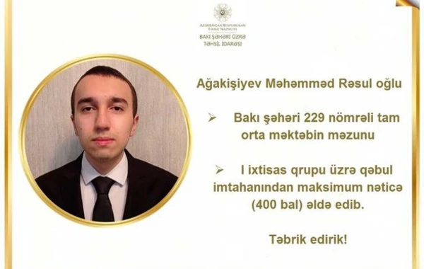 Qəbul imtahanlarında maksimum nəticə göstərən abituriyentlər - FOTO