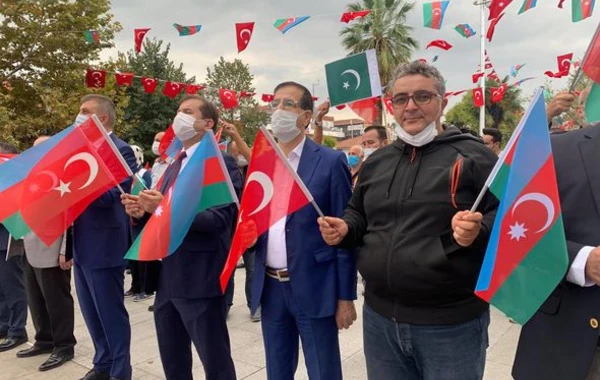 Kocaeli vilayətində Azərbaycana dəstək aksiyası keçirilib - FOTO/VİDEO
