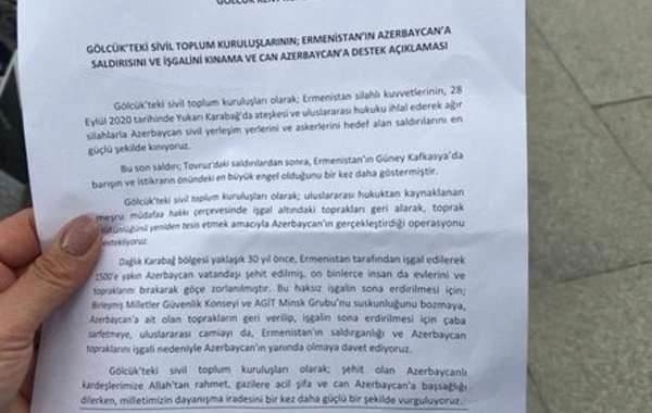 Kocaeli vilayətində Azərbaycana dəstək aksiyası keçirilib - FOTO/VİDEO