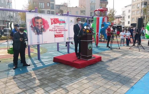 Türkiyədə şəhid general Polad Həşimov adına parkın açılışı olub - FOTO