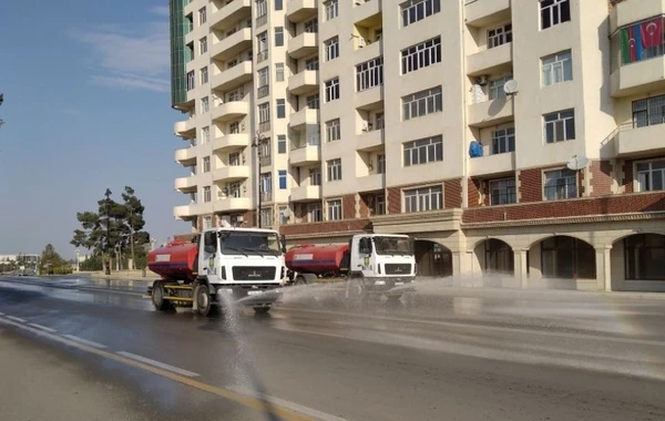 Gəncədə koronavirusa qarşı dezinfeksiya işləri aparılır - FOTO