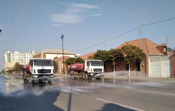 Gəncədə koronavirusa qarşı dezinfeksiya işləri aparılır - FOTO