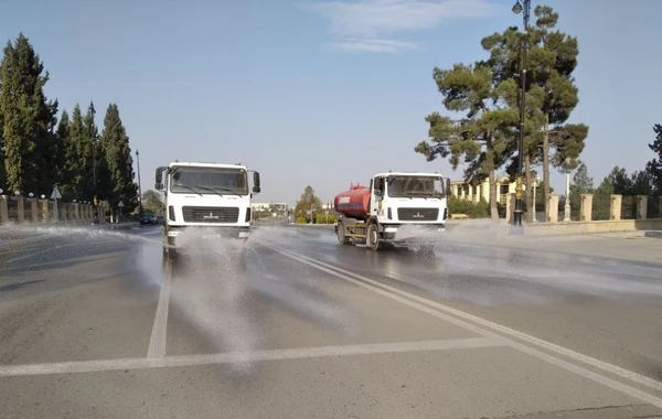 Gəncədə koronavirusa qarşı dezinfeksiya işləri aparılır - FOTO