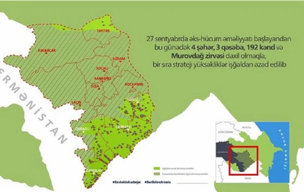 Azərbaycan ordusunun işğaldan azad etdiyi ərazilərin interaktiv xəritəsi yenilənib - VİDEO
