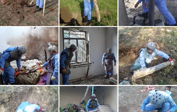 Cəbhəyanı ərazilərdə xeyli sayda partlamamış hərbi sursat aşkarlanaraq zərərsizləşdirilib - FOTO