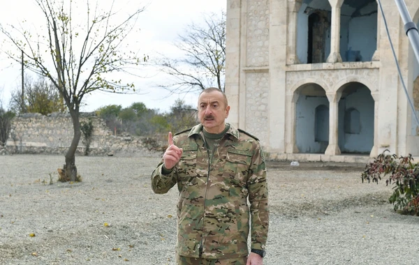 Prezident İlham Əliyev və birinci xanım Mehriban Əliyeva işğaldan azad edilmiş Ağdam şəhərində olublar - FOTO