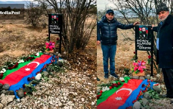 Ağdamda Milli Qəhrəman Allahverdi Bağırovun məzarı ziyarət olunub - VİDEO