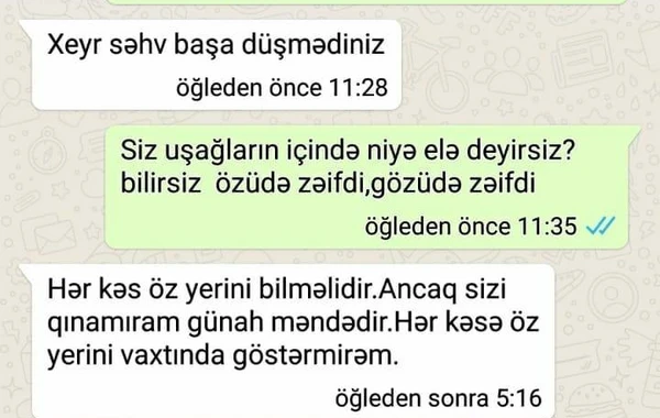Gözü zəif olan şagirdə “korsan” deyən müəllimə cəza verildi
