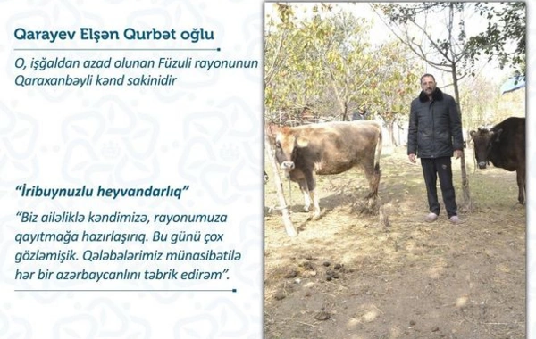 Füzuli sakinləri təsərrüfatlarını doğma yurdlarında daha da genişləndirəcəklər - FOTO