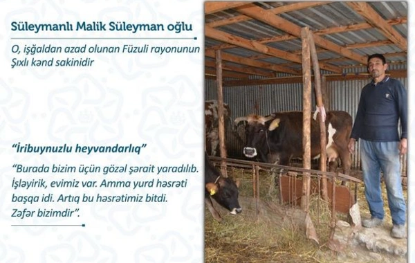 Füzuli sakinləri təsərrüfatlarını doğma yurdlarında daha da genişləndirəcəklər - FOTO