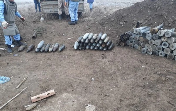 Cəbhəboyu rayonlarda partlamamış hərbi sursat, minalar aşkarlanıb - FOTO