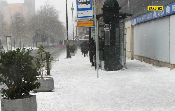 Qarlı Bakı FOTOLARDA