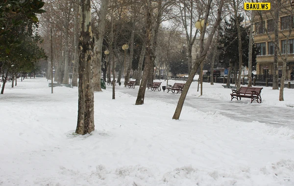 Qarlı Bakı FOTOLARDA