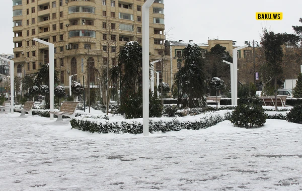 Qarlı Bakı FOTOLARDA