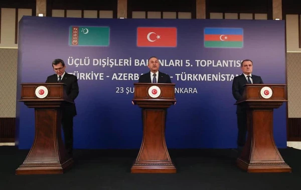 Türkiyə, Azərbaycan və Türkmənistan XİN başçılarının görüşü ilə bağlı birgə bəyanat yayılıb - FOTO