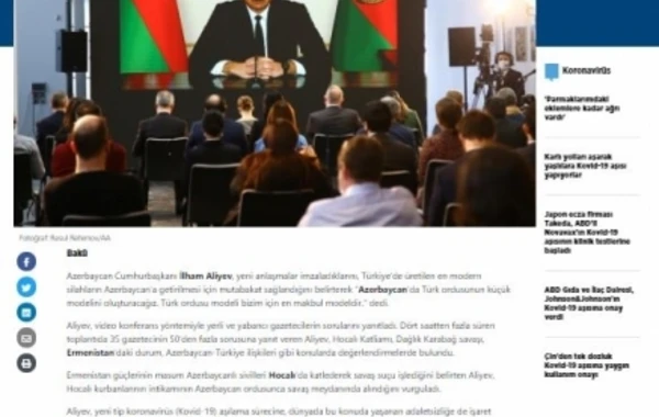 Prezident İlham Əliyevin mətbuat konfransı xarici ölkələrin mediasında geniş işıqlandırılıb - FOTO