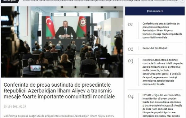 Prezident İlham Əliyevin mətbuat konfransı xarici ölkələrin mediasında geniş işıqlandırılıb - FOTO