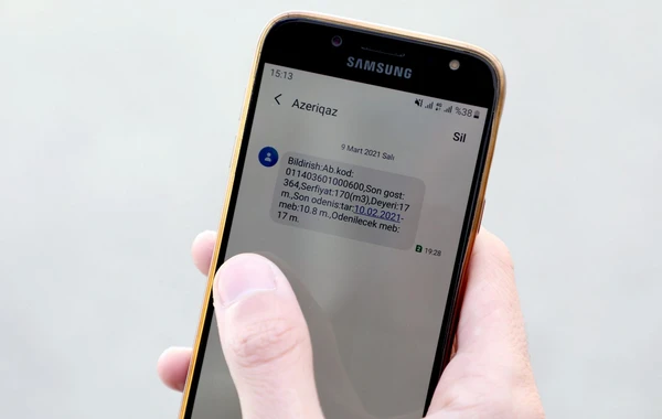 "Azəriqaz" 61 mindən çox abonentə borcla bağlı SMS bildiriş göndərib - FOTO