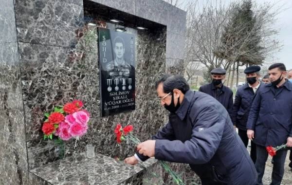 Kürdəmirdə şəhidin xatirəsinə tikilən bulağın açılışı oldu - FOTO