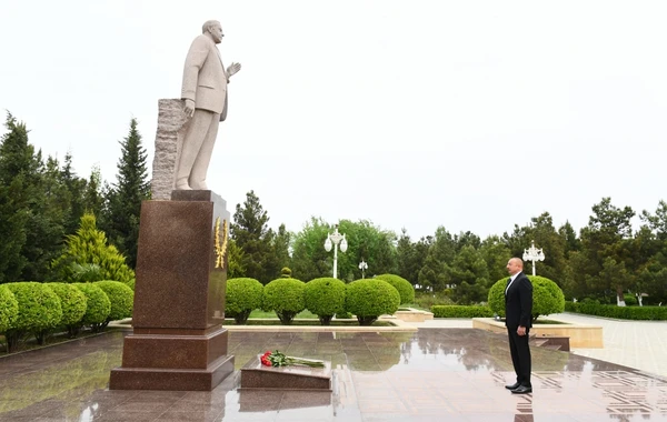 Ильхам Алиев прибыл с визитом в Гаджигабульский район - ФОТО