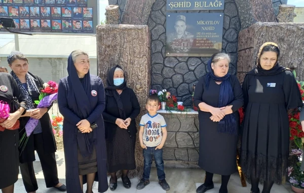 Kürdəmirdə şəhidin xatirəsinə tikilən bulağın açılışı olub - FOTO