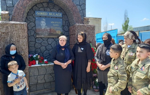Kürdəmirdə şəhidin xatirəsinə tikilən bulağın açılışı olub - FOTO