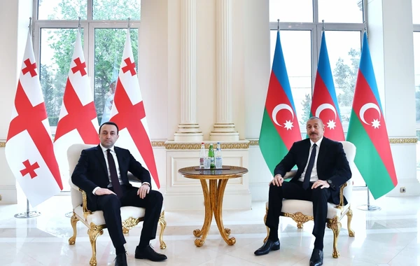 Президент Азербайджана Ильхам Алиев принял премьер-министра Грузии - ФОТО
