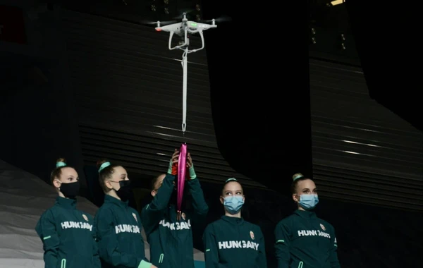 Dünya Yaş Qrupları Yarışlarında qrup hərəkətlərdə və aerodans proqramında qaliblər mükafatlandırılıb - FOTO