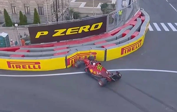 "Ferrari" pilotu da Bakıda belə qəzaya düşdü - VİDEO