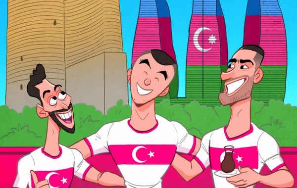 Tanınmış karikaturaçı Türkiyə millisinin Bakıdakı oyununa karikatura çəkdi - FOTO