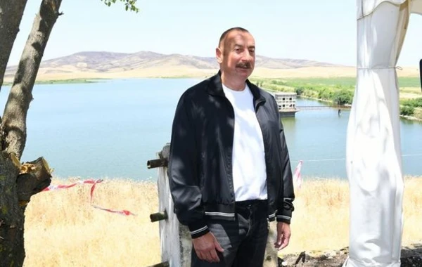 Ильхам Алиев побывал на водохранилище Ашагы Конделенчай в Физулинском районе - ФОТО