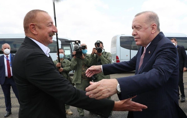 Ərdoğana “Zəfər” adlı Qarabağ atı və “Xarıbülbül” kompozisiyası hədiyyə edildi