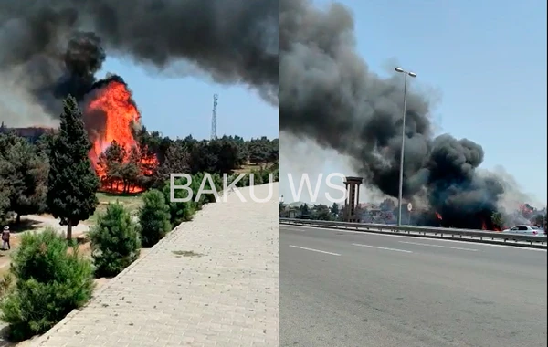 Bakıda güclü yanğın söndürülüb - VİDEO - YENİLƏNİB-1
