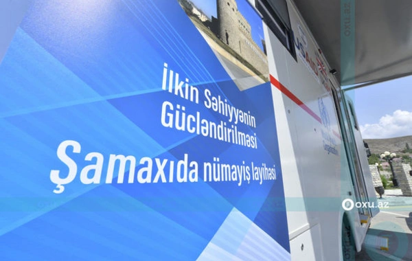 ÜST Şamaxıda TƏBİB-ə 3 mobil klinika təhvil verdi - FOTO