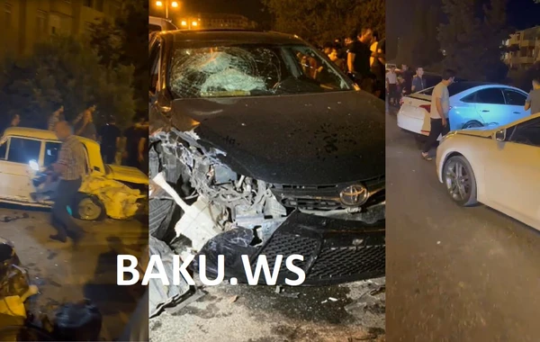 Bakıda zəncirvari qəza - VİDEO