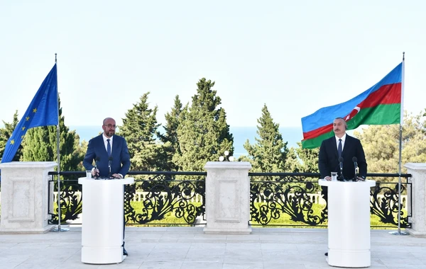 Prezident İlham Əliyev və Şarl Mişel birgə mətbuat konfransı keçirib - VİDEO - YENİLƏNİB