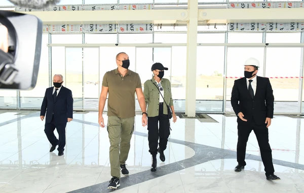 Prezident və xanımı Füzuli Beynəlxalq Hava Limanında görülən işlərlə tanış olublar - FOTO