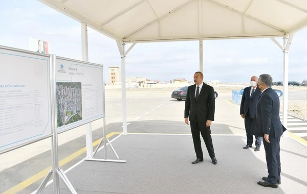Президент заложил фундамент очередного жилого комплекса в рамках проекта льготного жилья в Сумгайыте - ФОТО
