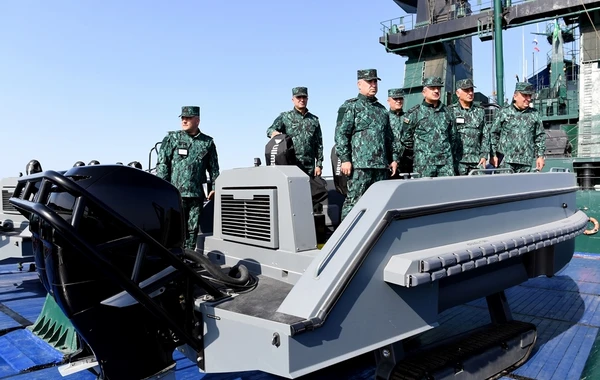 Xəzər dənizində taktiki təlimlər keçirilib - VİDEO