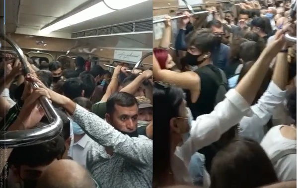 Metroda problem - Sərnişinin halı pisləşdi - YENİLƏNİB - VİDEO